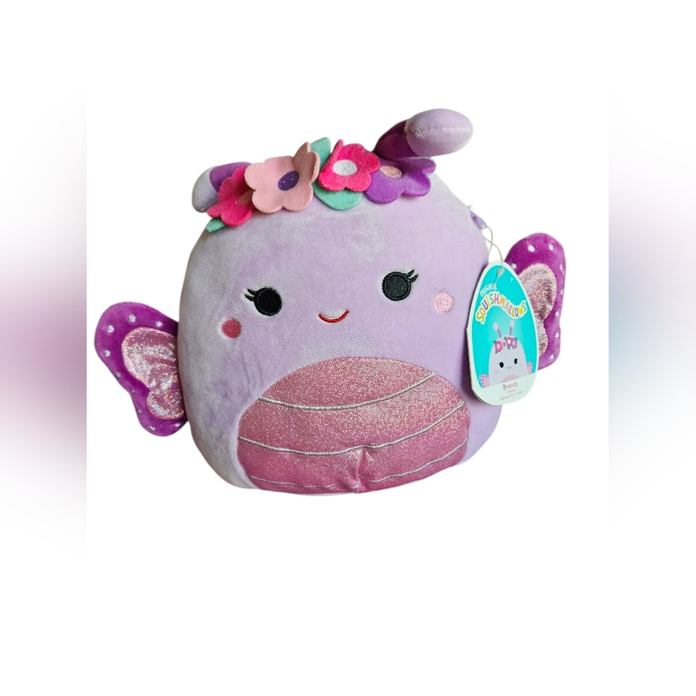 Squishmallows Brenda the butterfly with floral headband 8 inch soft plush NWT.